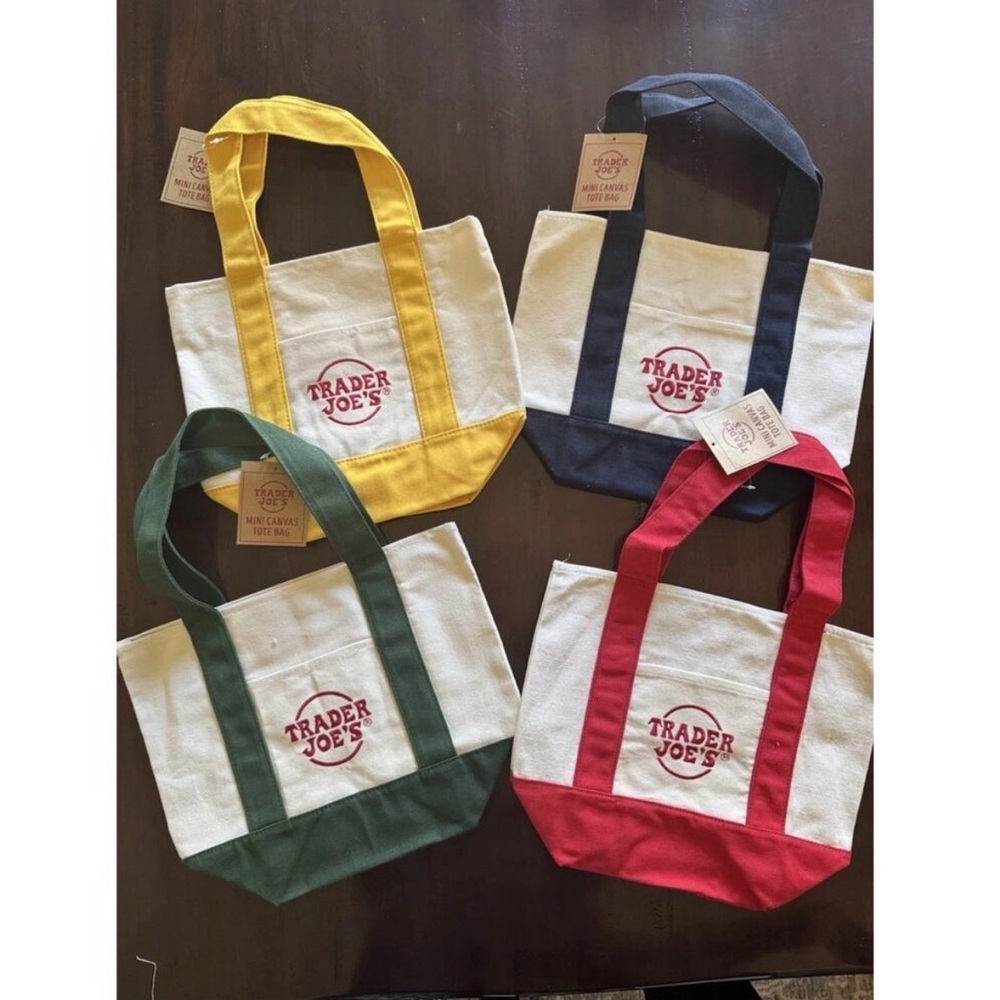 Trader Joe's Canvas Tote Bag - Red, Yellow, Green, Blue - Picture 8 of 15